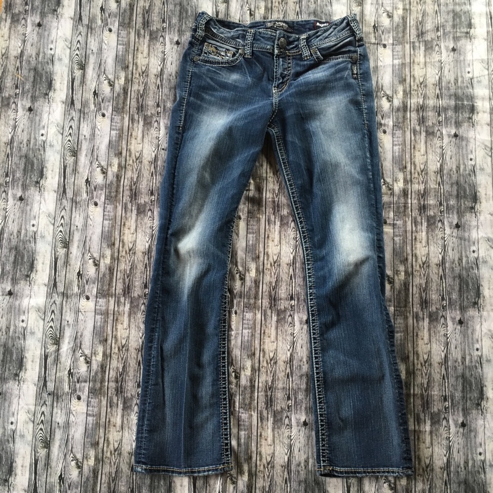 Silver Suki Jeans 30 x 31 Mid Rise Slim Boot